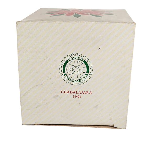 1991 Rotary Mexico Paper Mache Christmas Ornament Dove Red 3" w/ Box Holiday - Picture 8 of 14